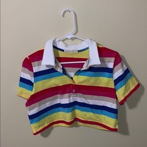 Fashion Nova Rainbow Stripe Crop
